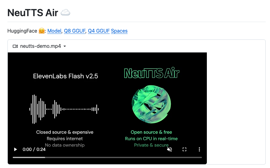 NeuTTS Air与商业模型对比