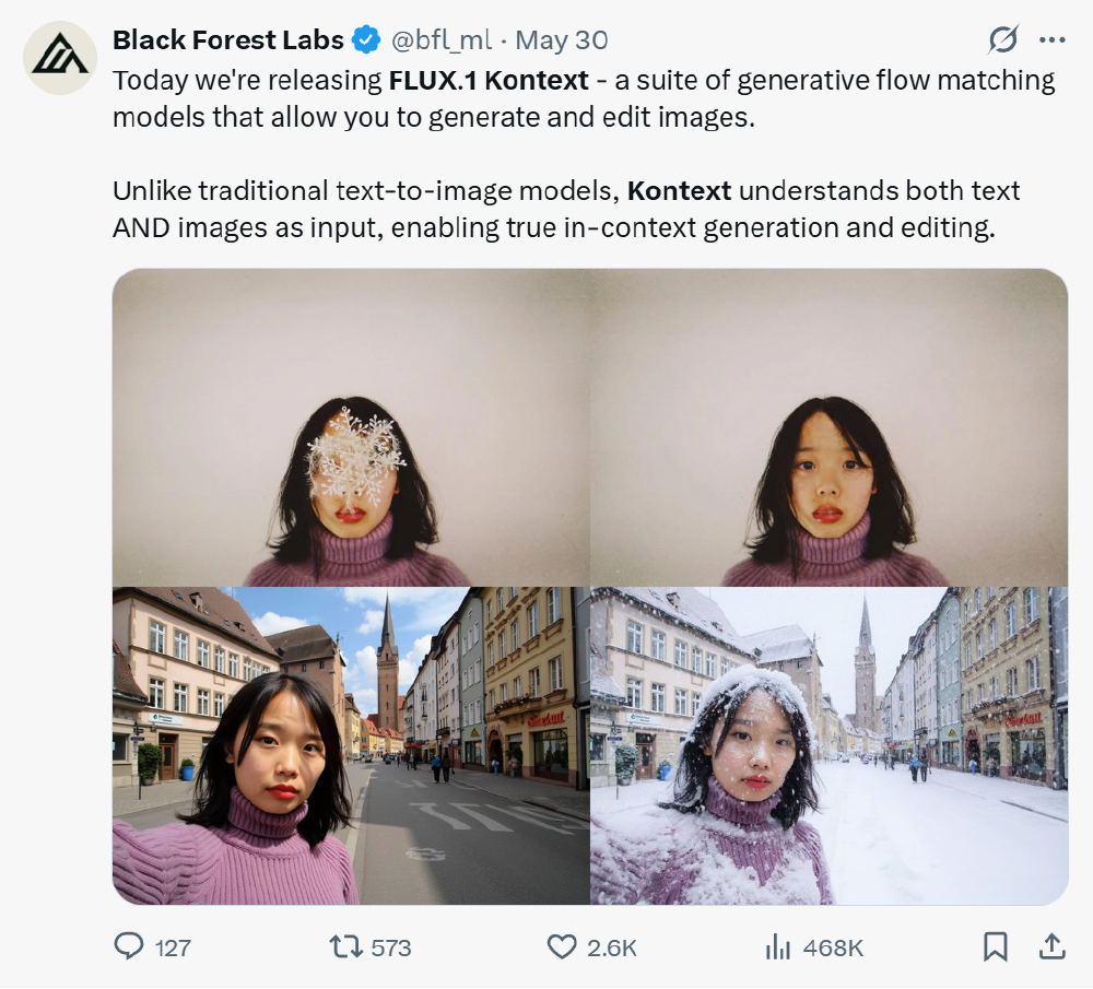 FLUX.1 Kontext模型编辑能力展示