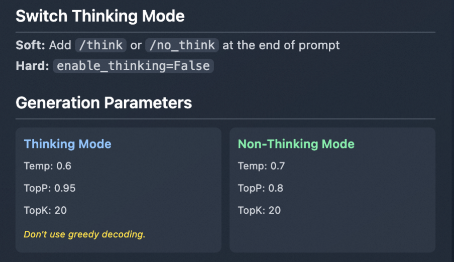 Qwen3模型双模参数配置界面