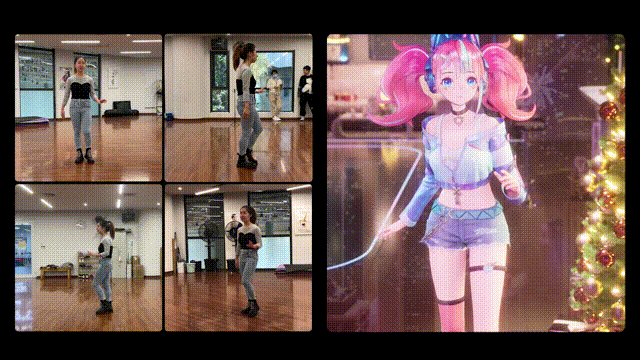 真人动作到虚拟角色动画转换