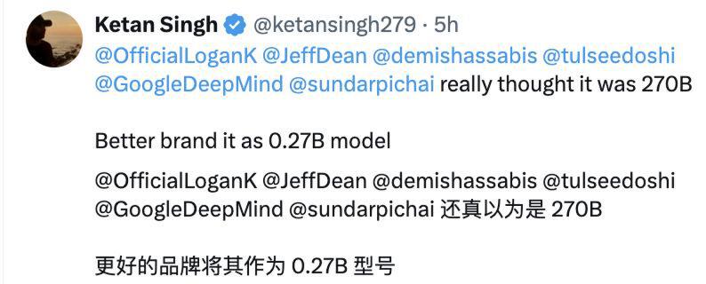 网友对模型参数规模误解的推文截图