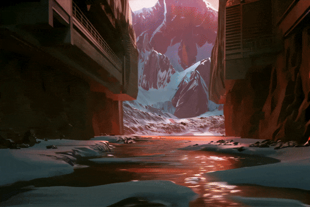 HunyuanWorld-Voyager 3D雪山峡谷场景生成效果