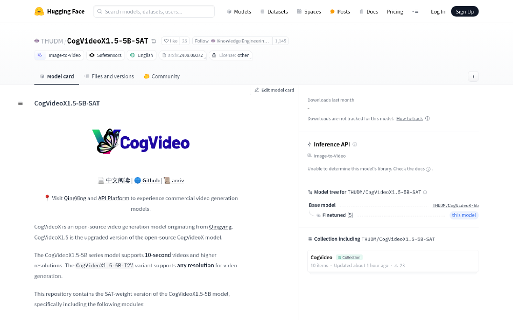 CogVideoX1.5技术参数展示界面