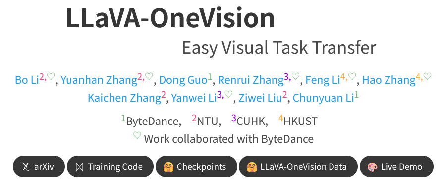 LLaVA-OneVision多模态模型项目介绍界面