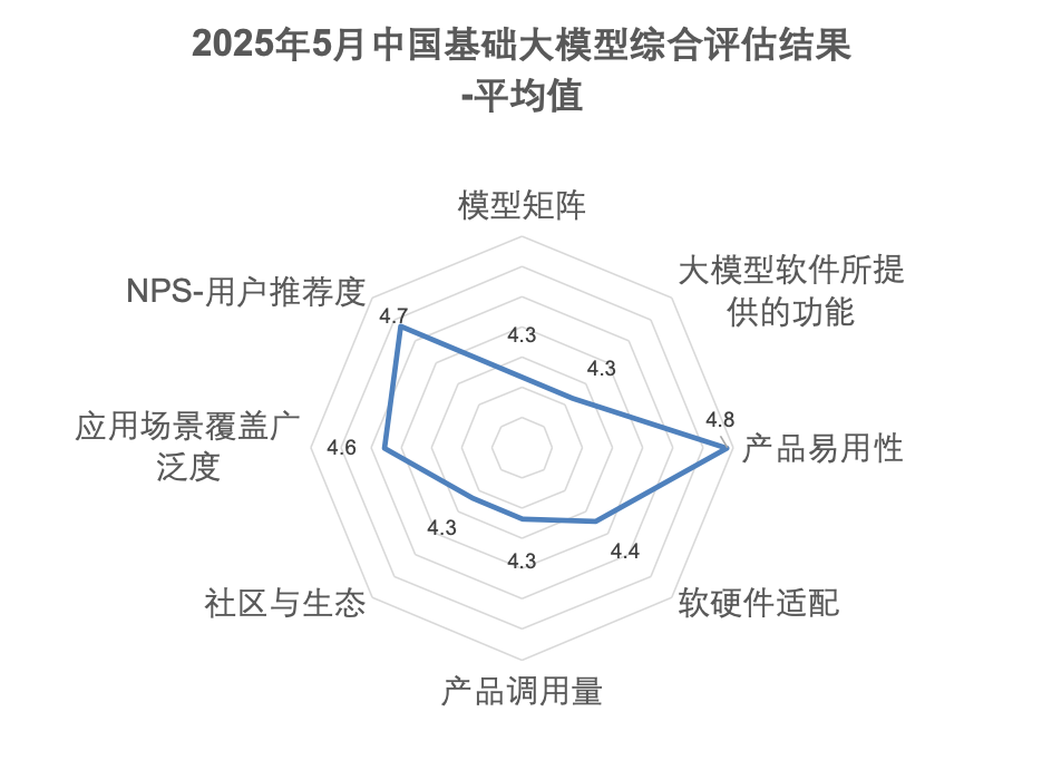 IDC 2025中国基础大模型评估雷达图