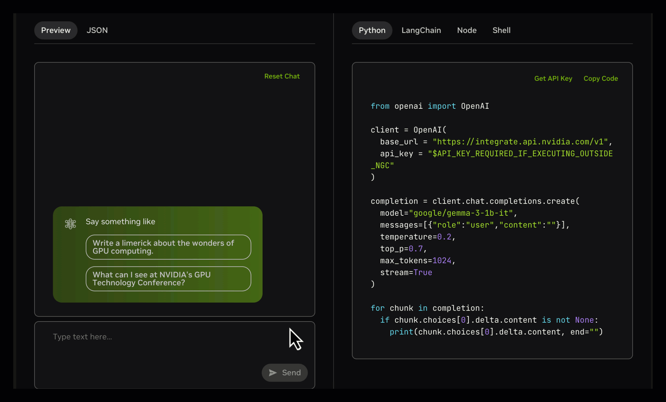 Gemma 3模型API交互界面