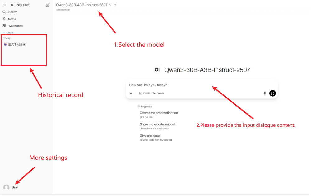Qwen3-30B-A3B-Instruct-2507模型的Web交互界面