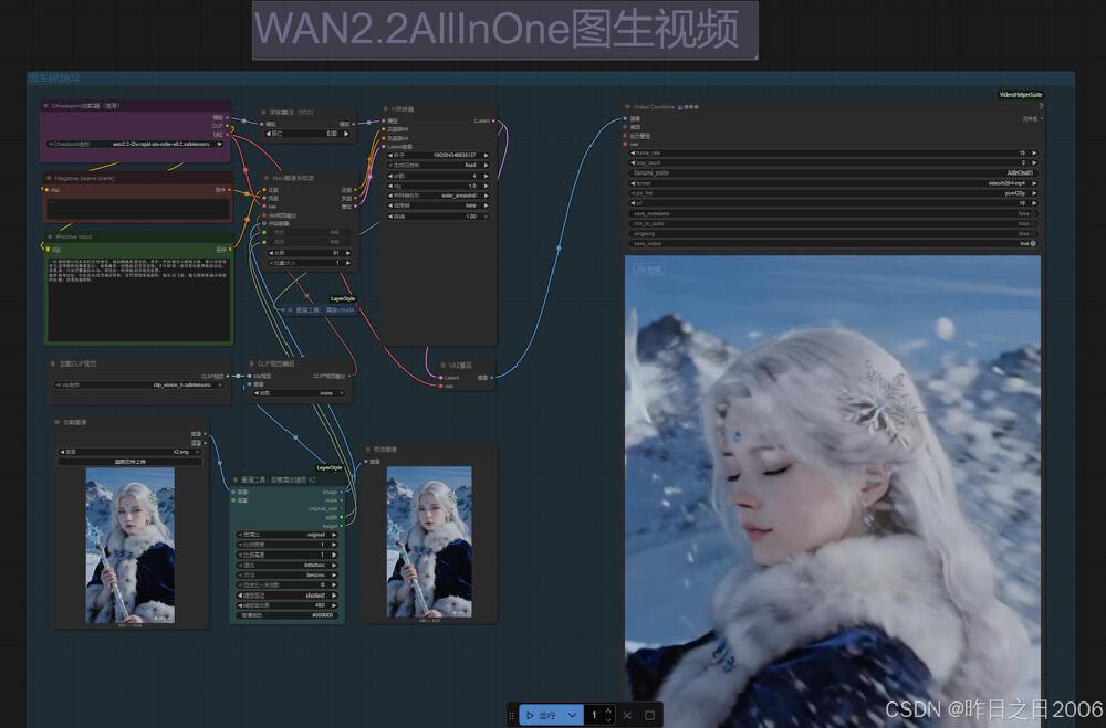 WAN2.2-14B-Rapid-AllInOne ComfyUI工作流界面