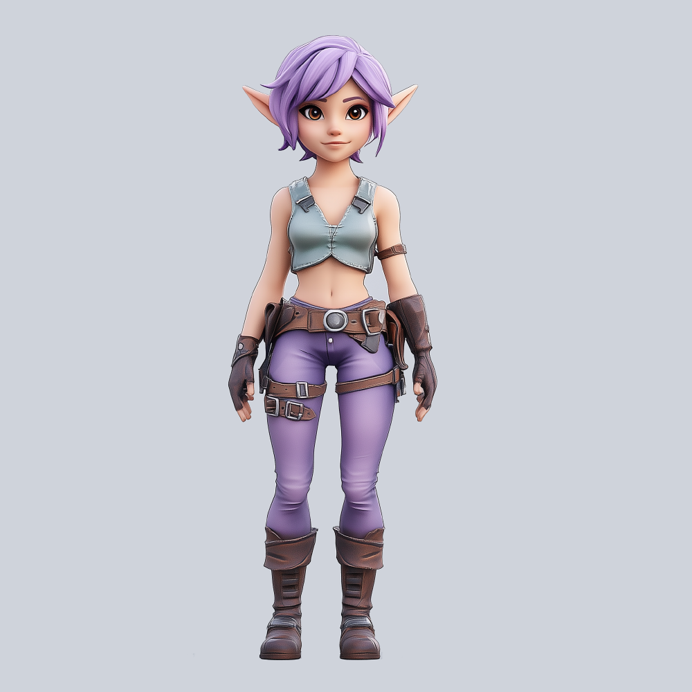 Hunyuan3D-2mini生成的高精度3D角色模型