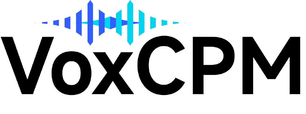 图片展示了VoxCPM的品牌标识,融合声波图形与文字设计,直观体现其语音合成技术属性。