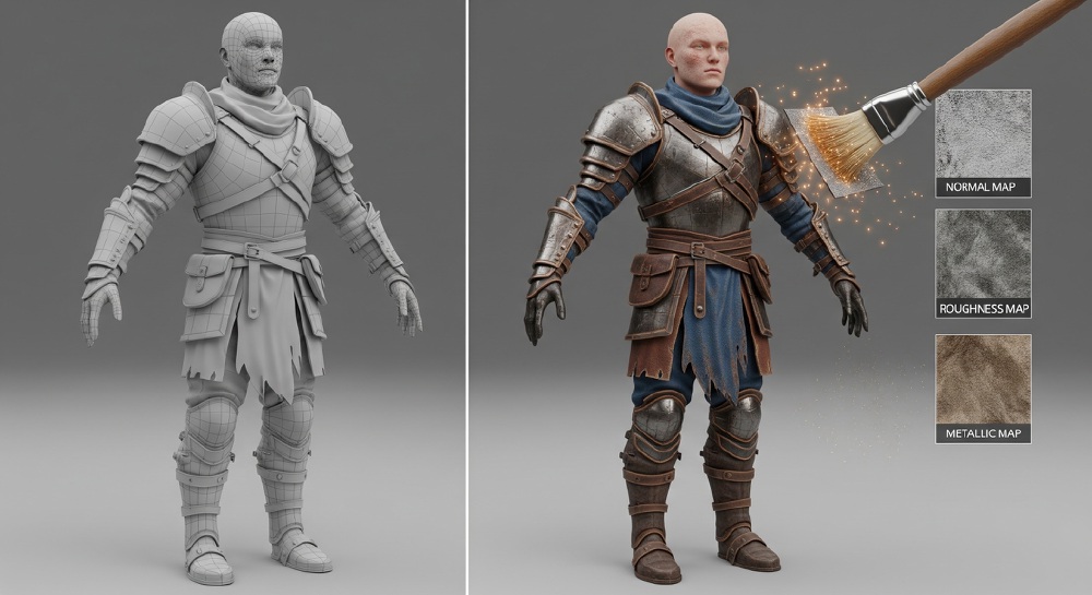 3D角色纹理生成对比