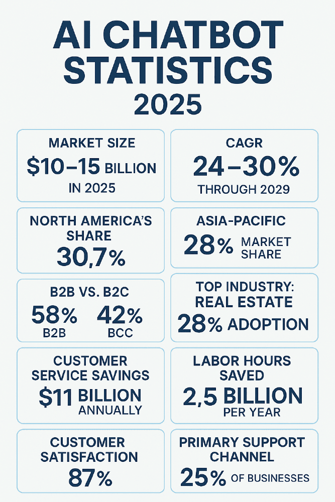 2025年AI聊天机器人市场关键数据