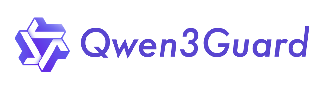紫色几何图形与"Qwen3Guard"文字组成的品牌标志,象征该模型系列在AI生态中的安全守护角色,是阿里通义千问团队大模型安全防护的视觉标识。