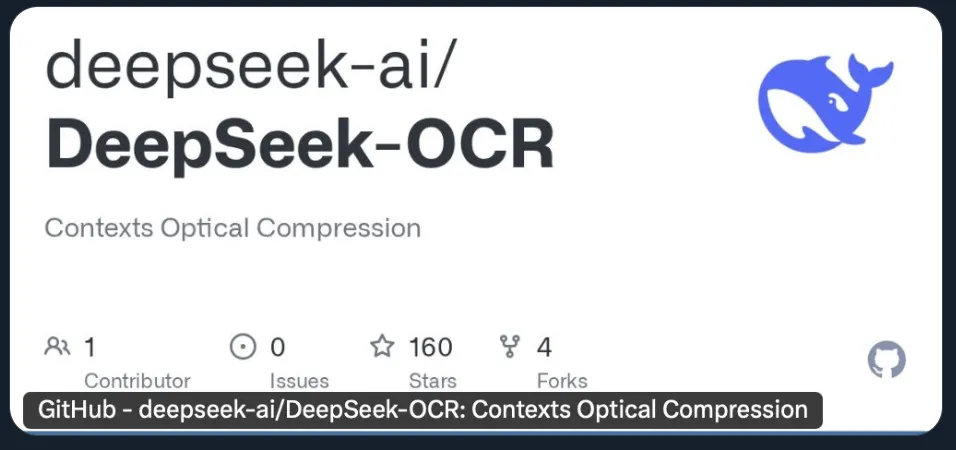 DeepSeek-OCR的GitHub仓库页面