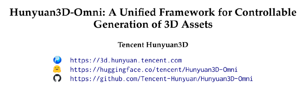 Hunyuan3D-Omni开源生态与技术架构