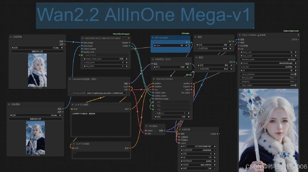 Wan2.2 AllInOne版本ComfyUI工作流界面