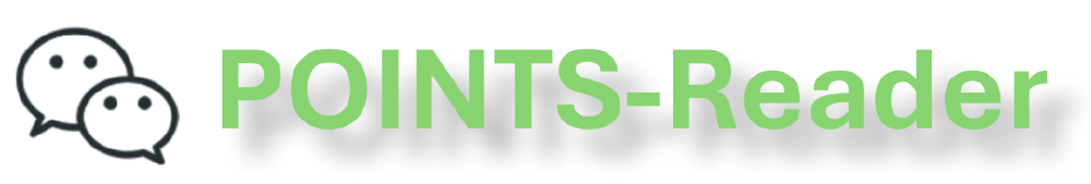 带有微信风格对话气泡图标的“POINTS-Reader”绿色文字标识，作为技术产品品牌标识。