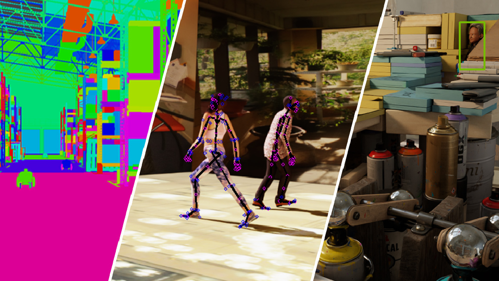 Omniverse Replicator生成的合成数据示例