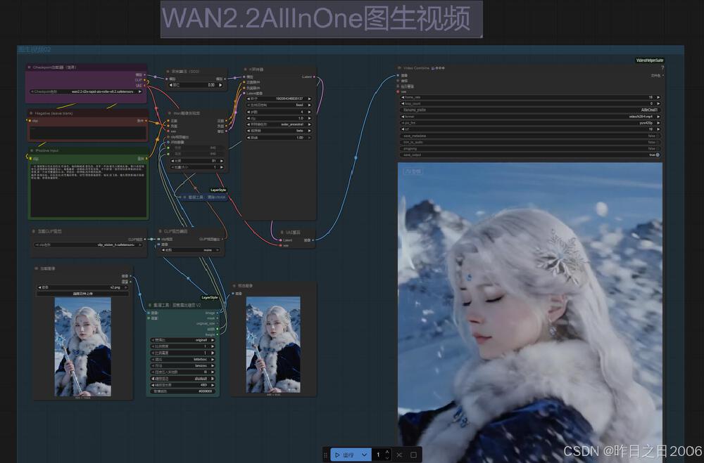 WAN2.2-14B-Rapid-AllInOne ComfyUI工作流界面