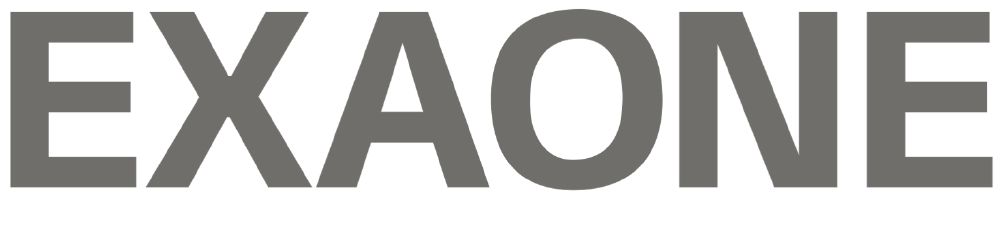 图片展示了EXAONE的品牌标志,左侧为粉紫渐变几何图形,右侧为灰色立体文字"EXAONE"。