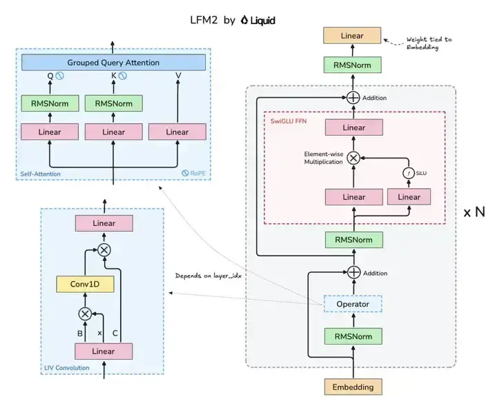 LFM2模型核心架构图