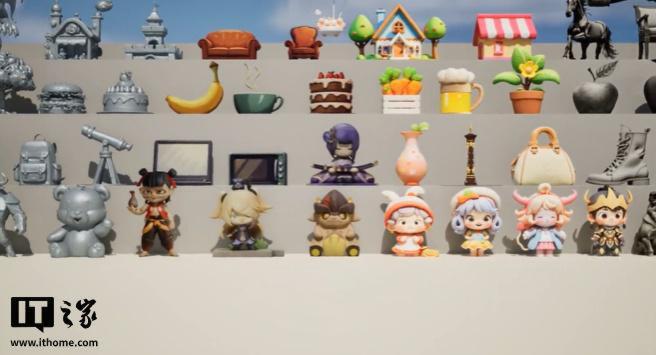 图片展示了阶跃星辰开源3D大模型Step1X-3D生成的各类高保真3D模型示例，涵盖卡通角色、日常物品及小型建筑等，直观呈现模型生成能力与细节精度。